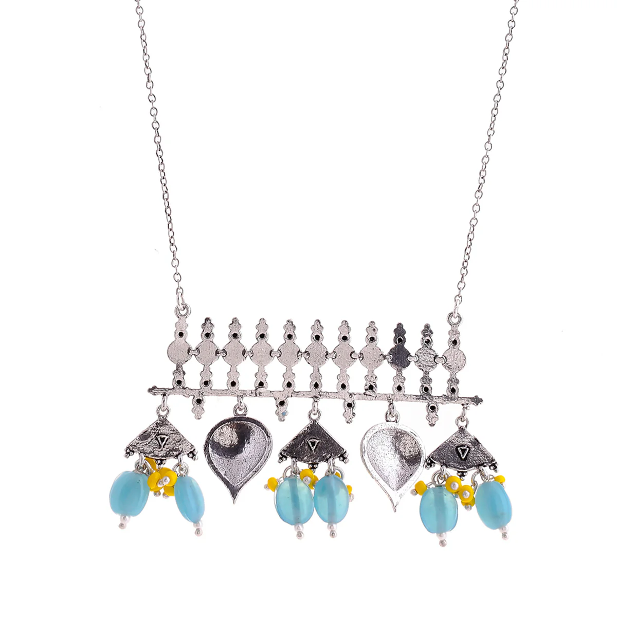 Bagh E Fiza Floral Motifs Brass Necklace - Image 5