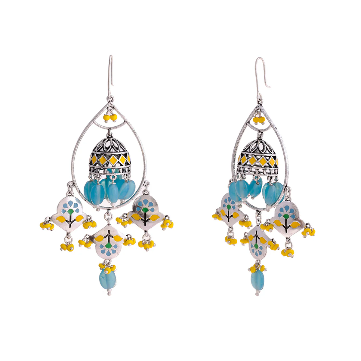 Bagh E Fiza Flower Jhumka Earrings - Image 4