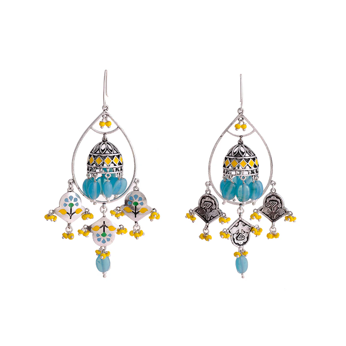 Bagh E Fiza Flower Jhumka Earrings - Image 5