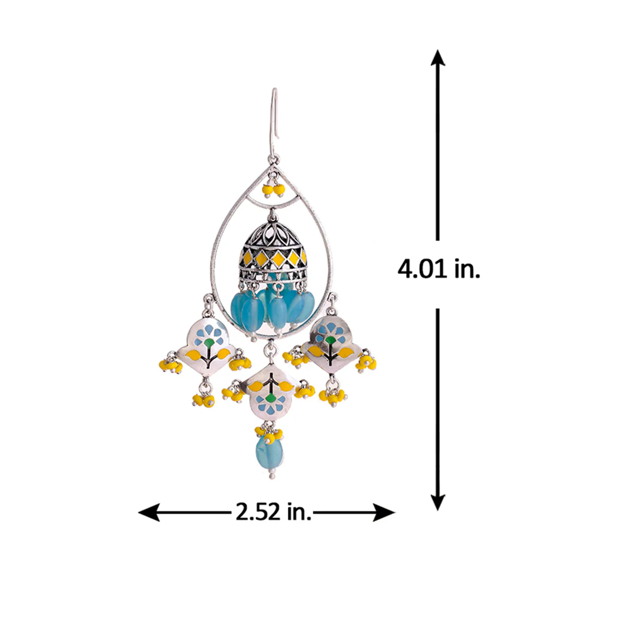 Bagh E Fiza Flower Jhumka Earrings - Image 6