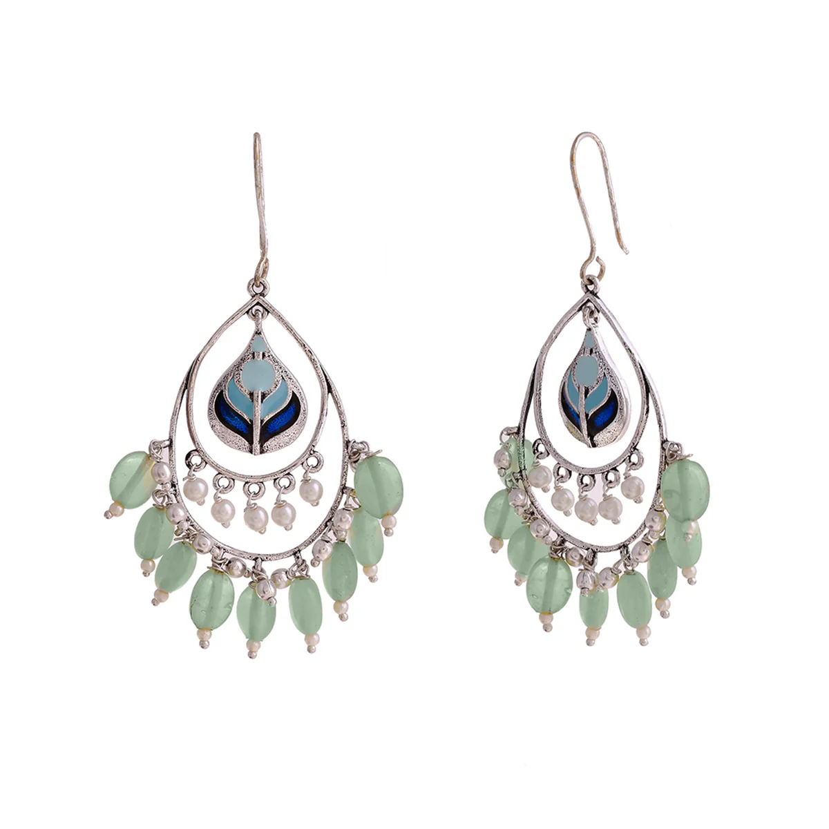 Bagh E Fiza Green Beads Earrings - Image 4