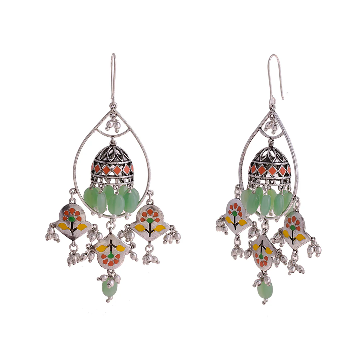 Bagh E Fiza Gul Khile Drop Earrings - Image 4
