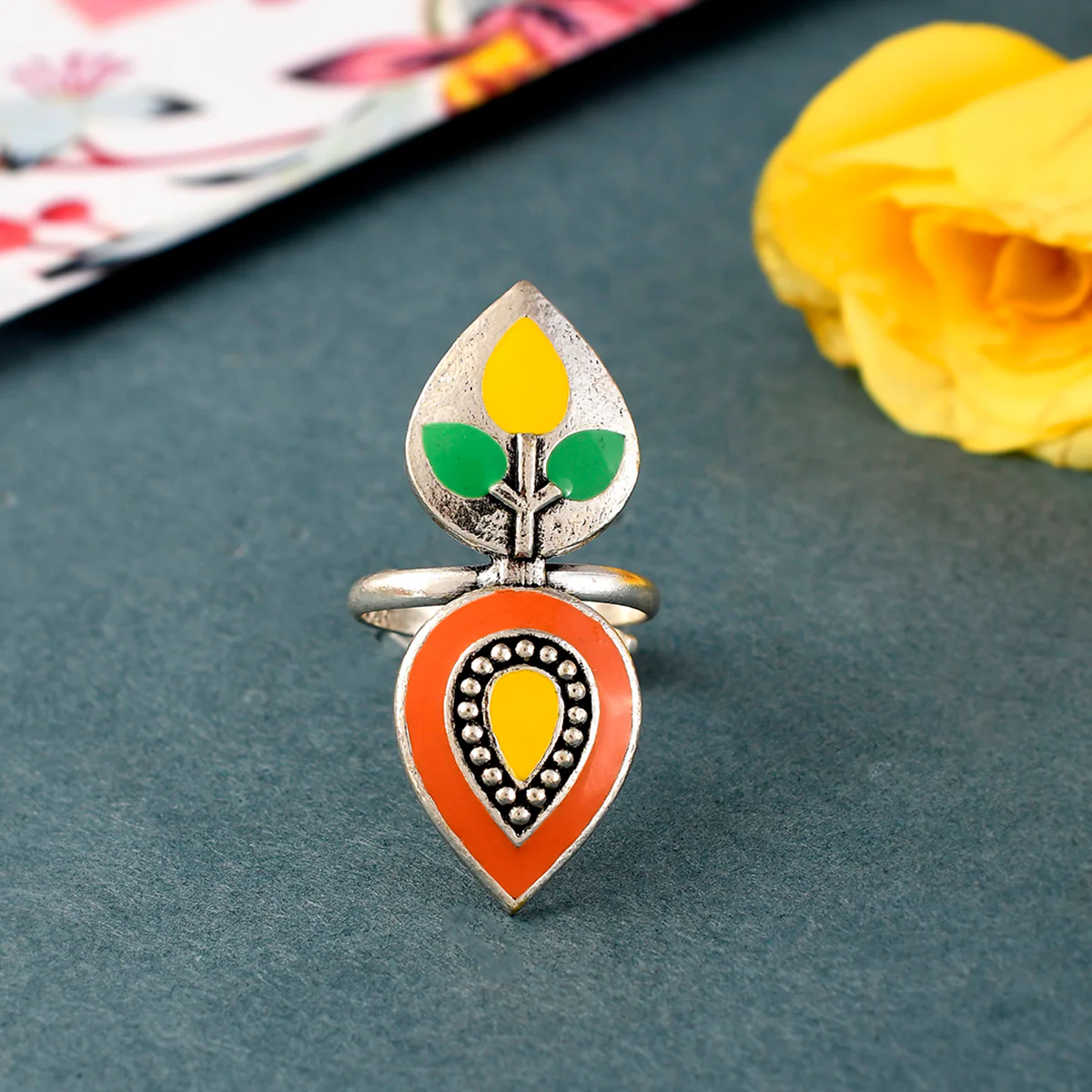 Bagh E Fiza Leaves Adjustable Ring