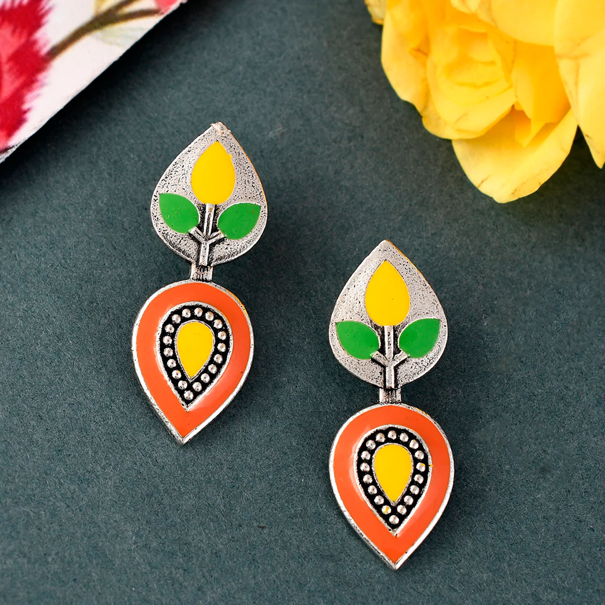 Bagh E Fiza Leaves Adjustable Ring - Image 6