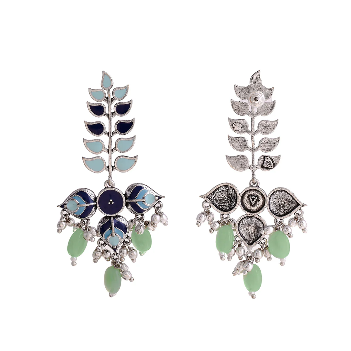 Bagh E Fiza Leaves Long Drop Earrings - Image 5