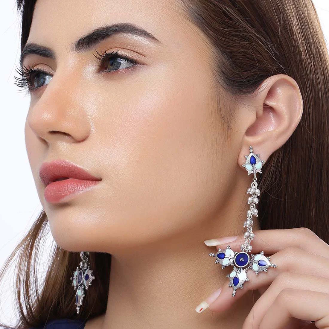 Bagh E Fiza Long Drop Earrings - Image 2