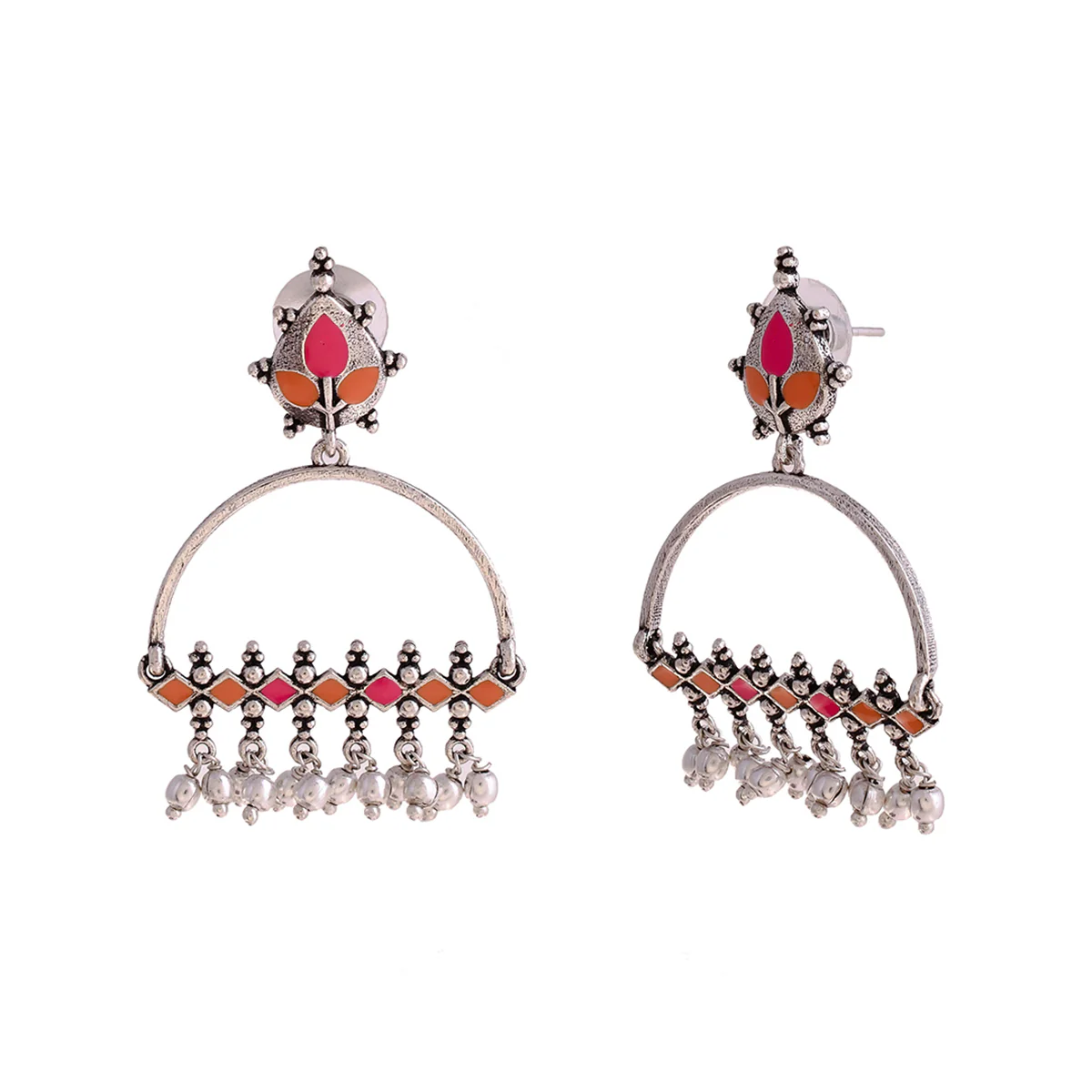 Bagh E Fiza Metal Embellisheds Earrings - Image 4