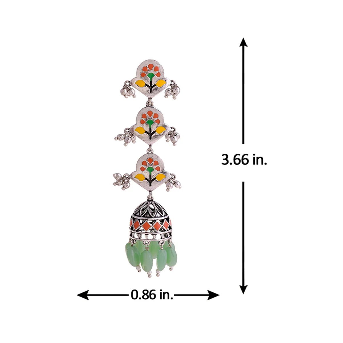Bagh E Fiza Pastel Jhumka Layered Earrings - Image 6