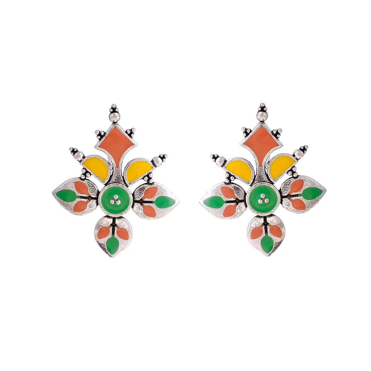 Bagh E Fiza Rangoli Pattern Earrings - Image 3