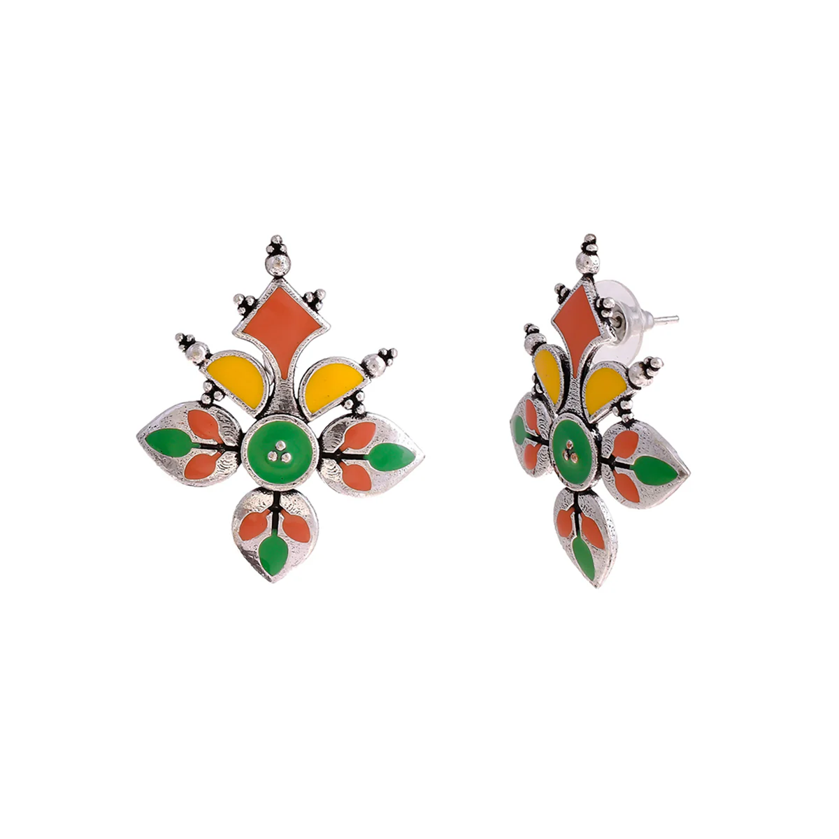 Bagh E Fiza Rangoli Pattern Earrings - Image 4