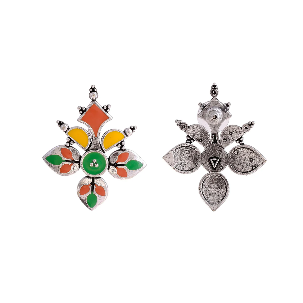 Bagh E Fiza Rangoli Pattern Earrings - Image 5