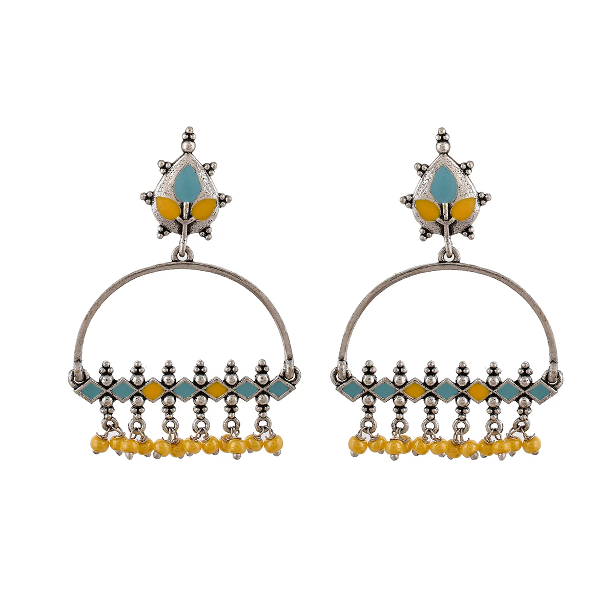 Bagh E Fiza Yellow Beads Earrings - Image 3