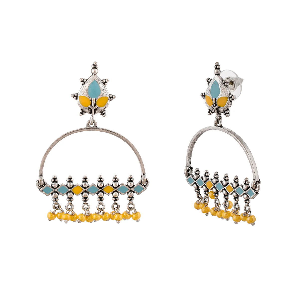 Bagh E Fiza Yellow Beads Earrings - Image 4