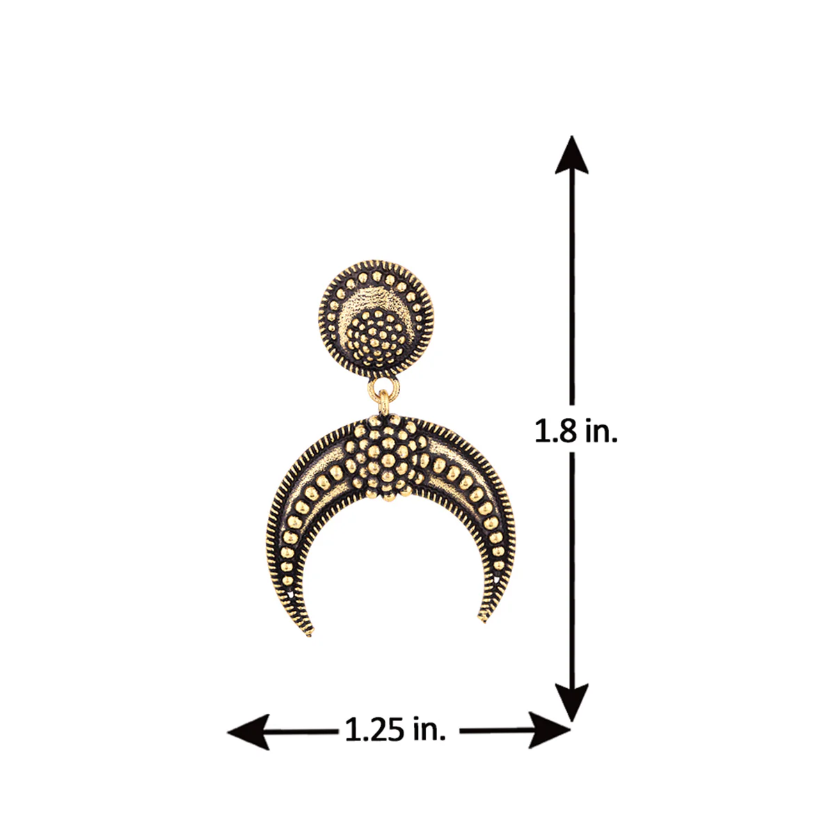 Baigani Half Moon Drop Earrings - Image 5
