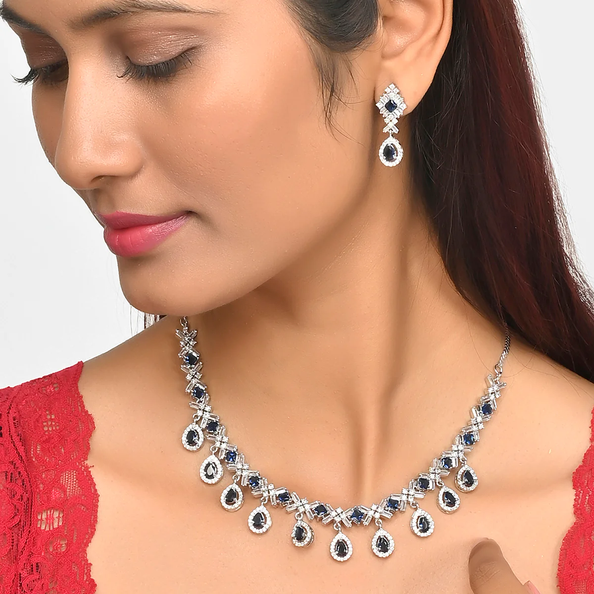 Sparkling Elegance Teardrop CZ Jewellery Set - Image 2