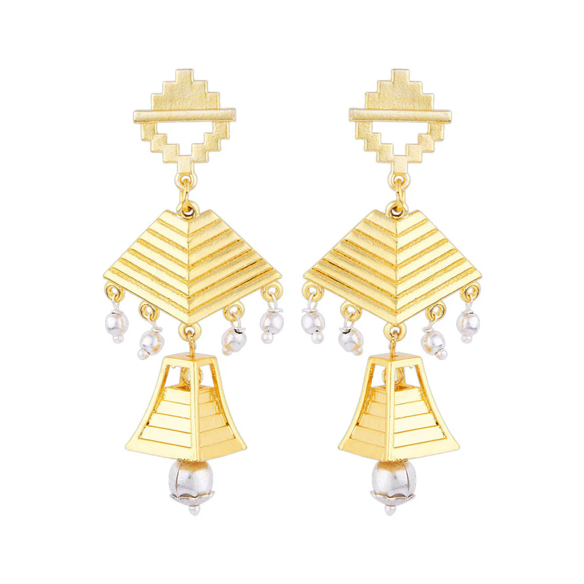 Baori Layered Triangles Earrings - Image 3