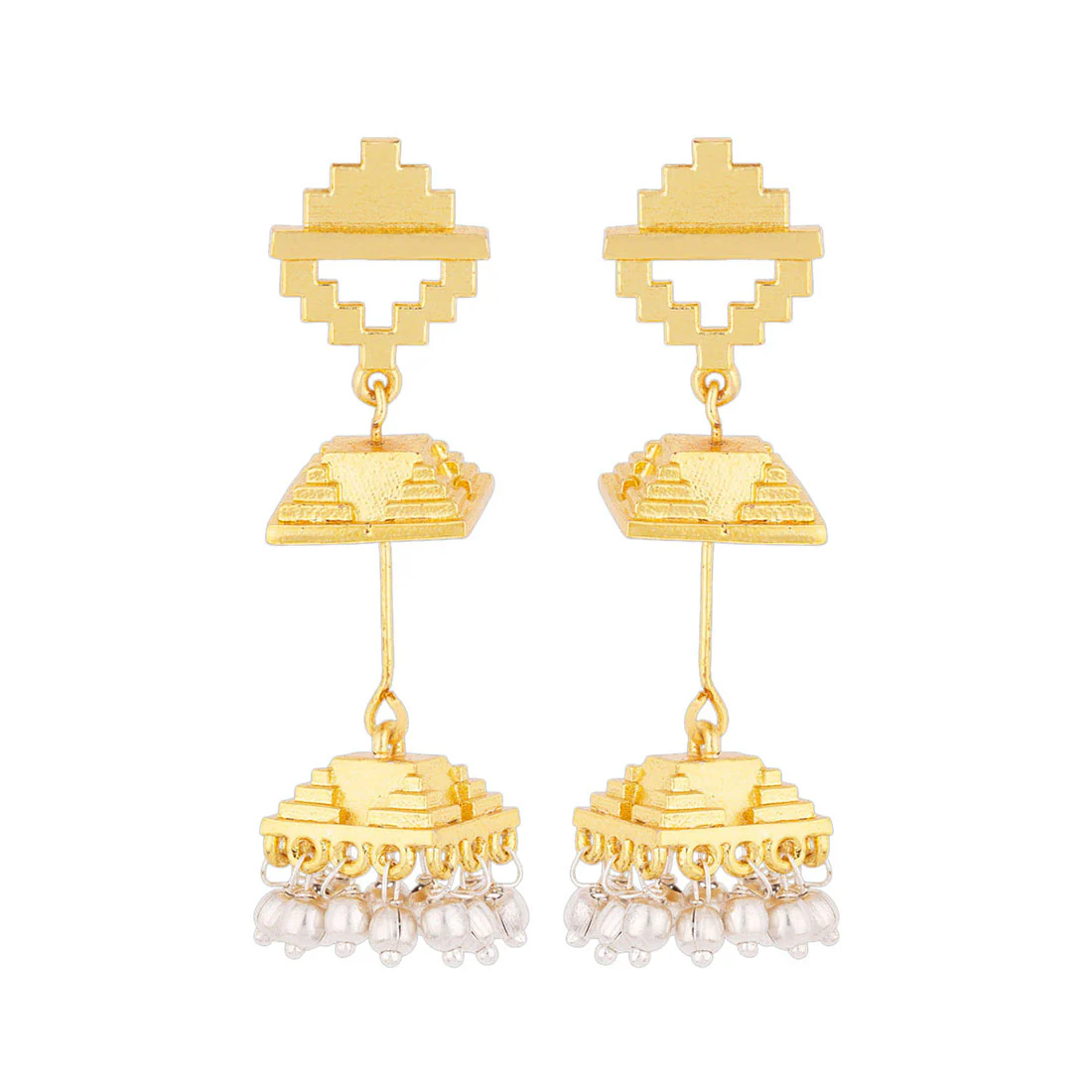Baori Pearls Embellished Textured Earrings - Image 3