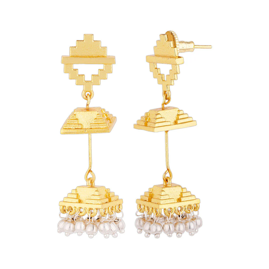 Baori Pearls Embellished Textured Earrings - Image 4