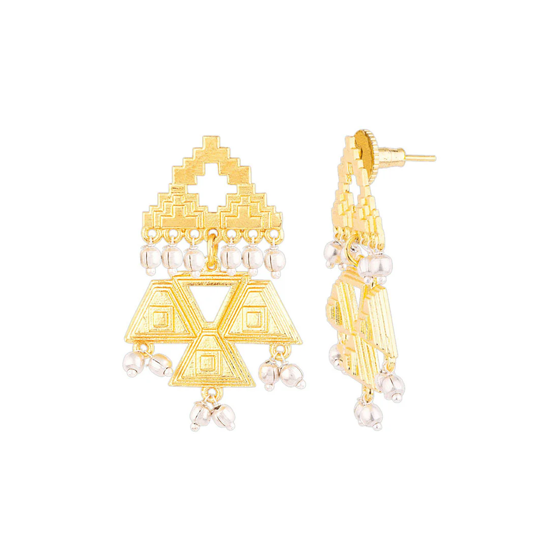 Baori Stepwells Brass Earrings - Image 3