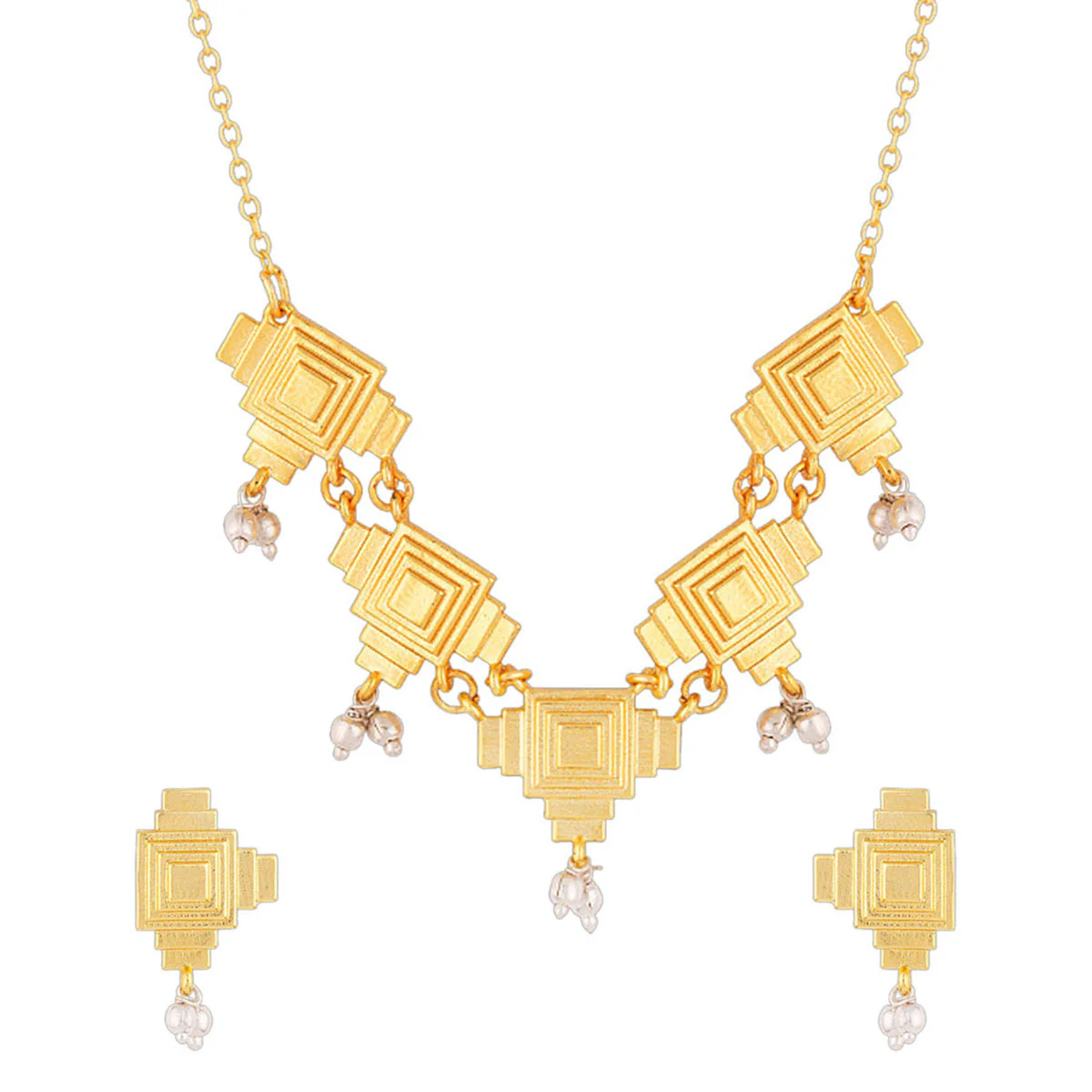 Baori Zigzag Textured Necklace Set - Image 5
