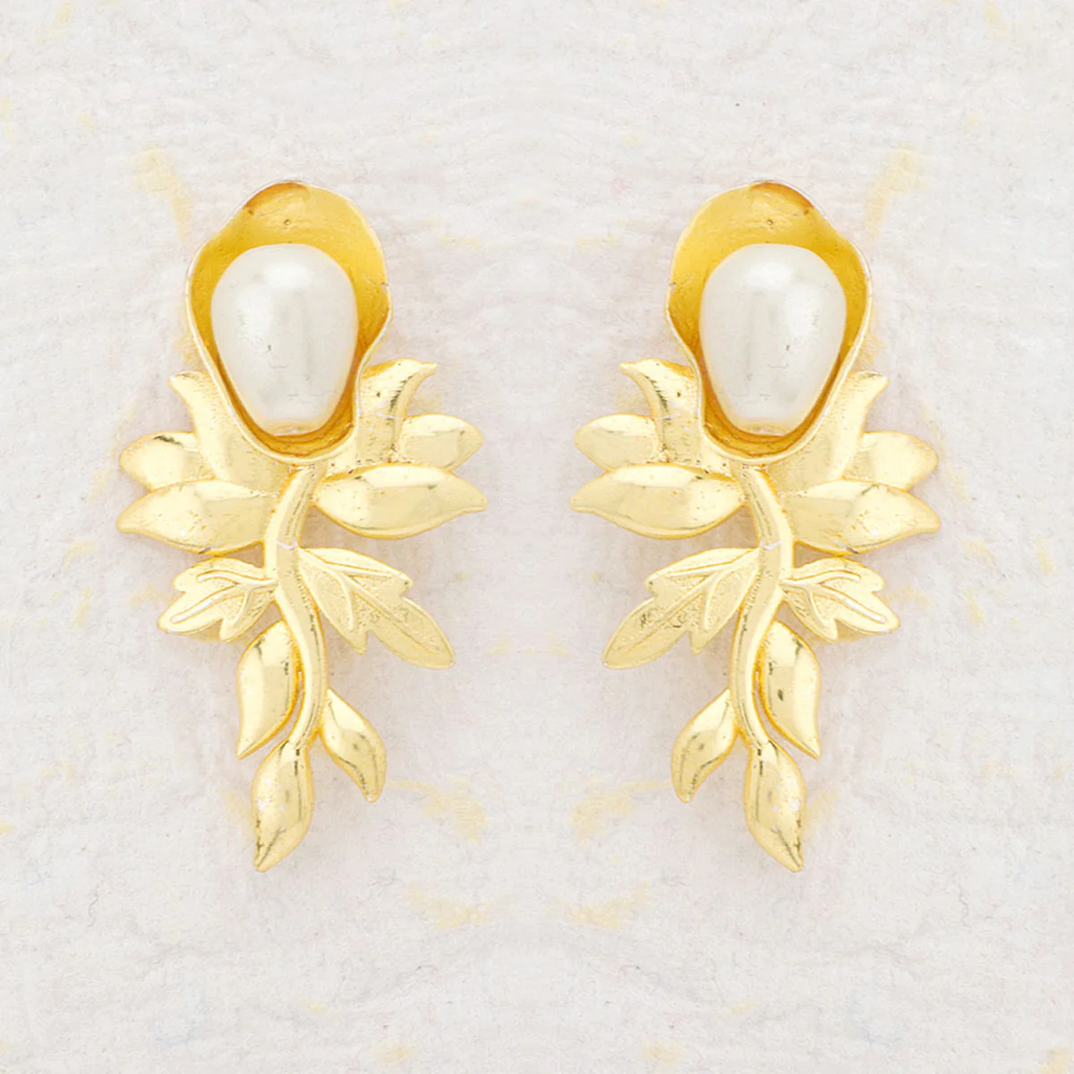 Baroque Pearl Blooming Buds Stud Earrings
