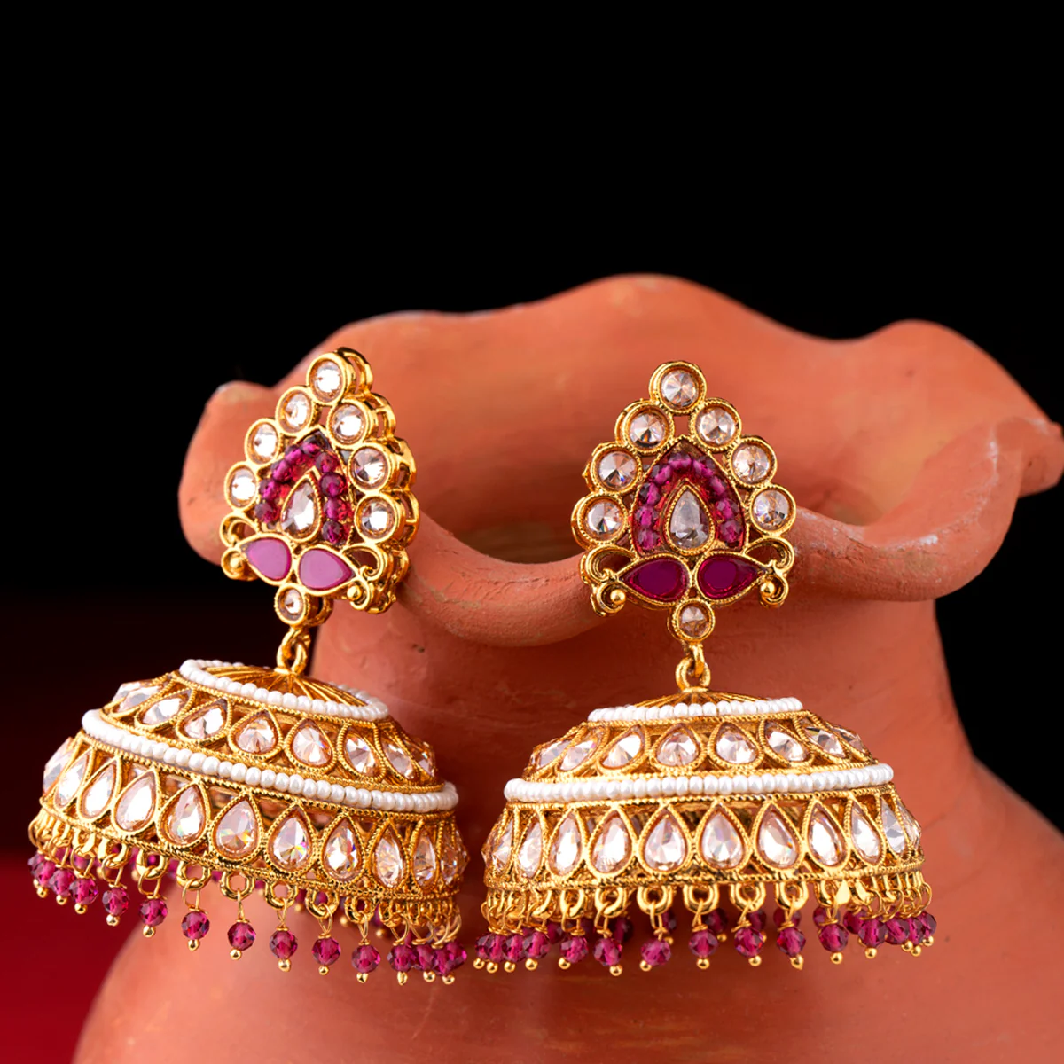 Beaded Jhumka Style Earrings