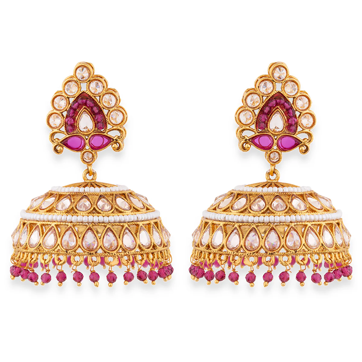 Beaded Jhumka Style Earrings - Image 3