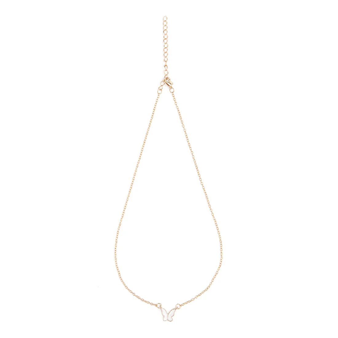Beautiful Open Winged Butterly Charm Gold Plated Necklace - Image 3