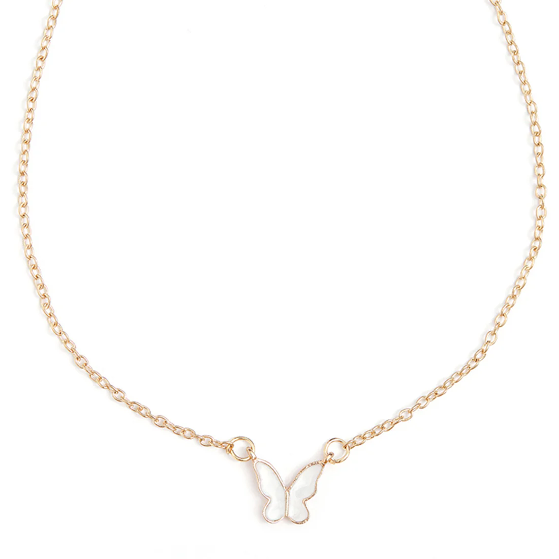 Beautiful Open Winged Butterly Charm Gold Plated Necklace - Image 4
