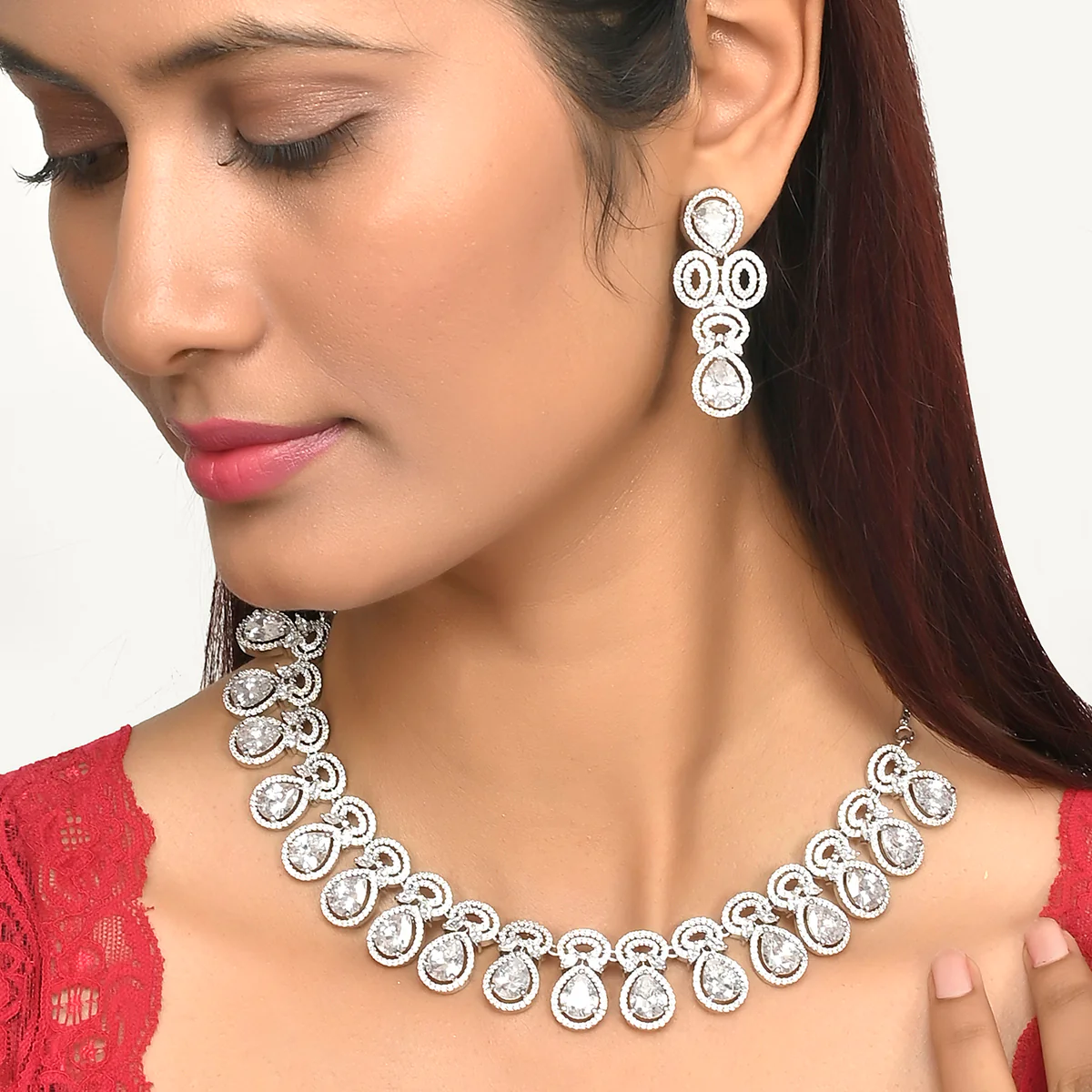 Sparkling Elegance Victorian Style Jewellery Set - Image 2