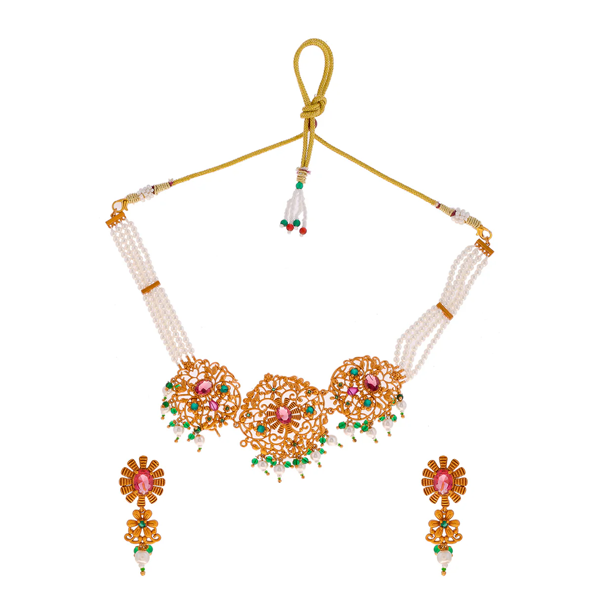 Bela Floral Choker Necklace Set - Image 3
