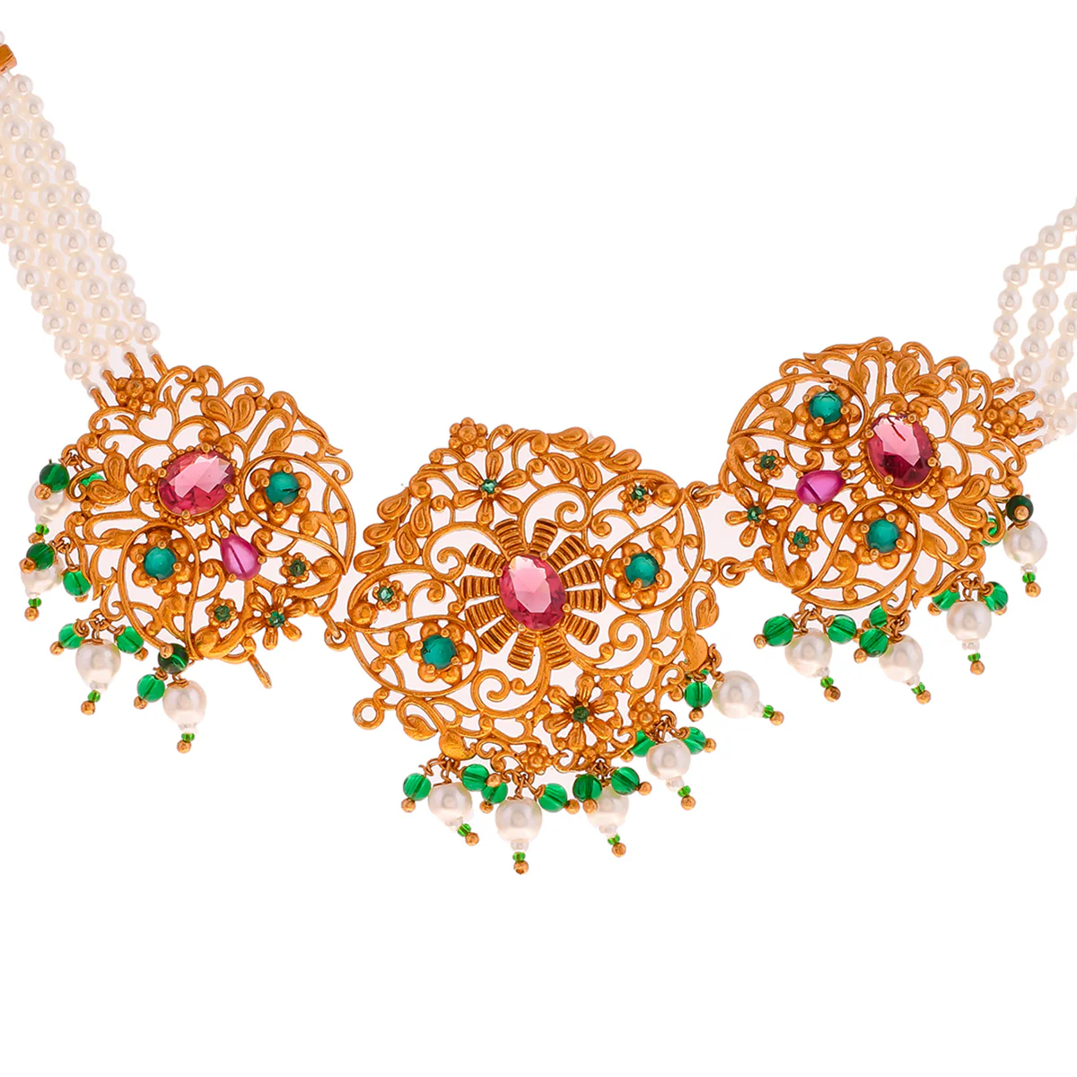Bela Floral Choker Necklace Set - Image 4
