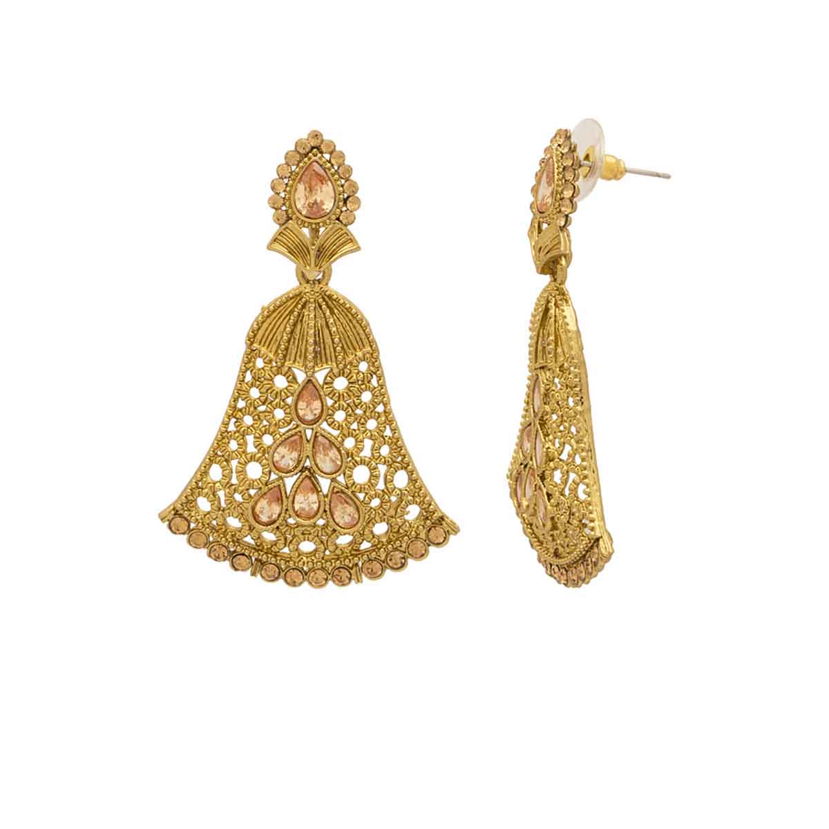 Bell Designer Dangler Earrings In Traditional Style - Image 3