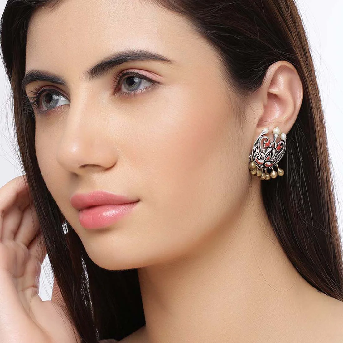 Benaras Paisley and Flowers Earrings - Image 2