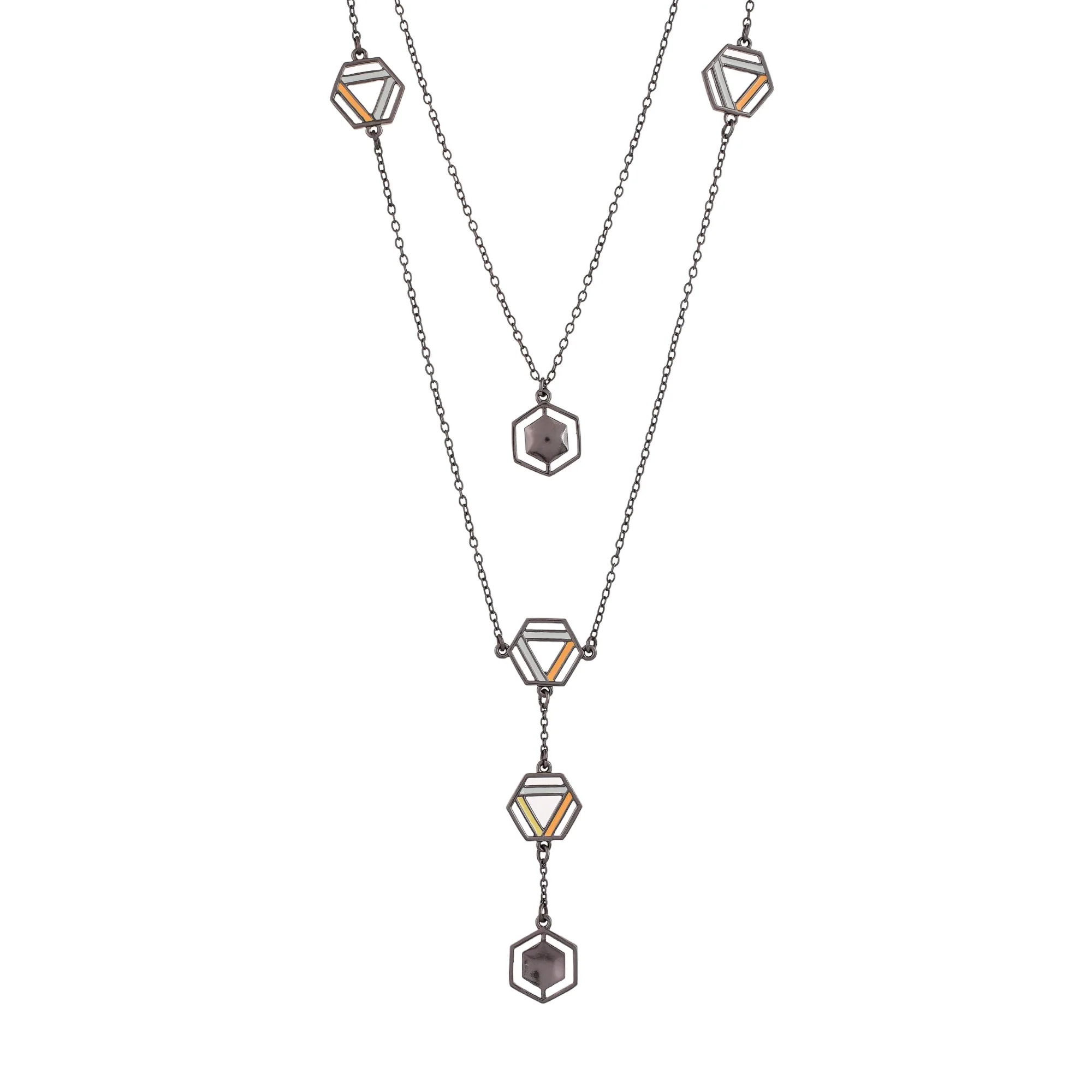 Benzene Black Rhodium Brass Necklaces - Image 6