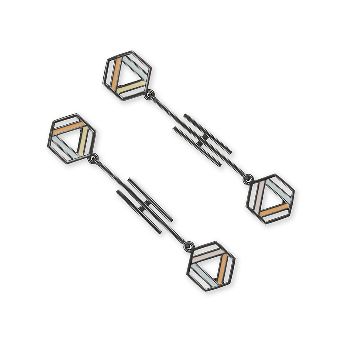 Benzene Black Rhodium Brass Earrings - Image 5