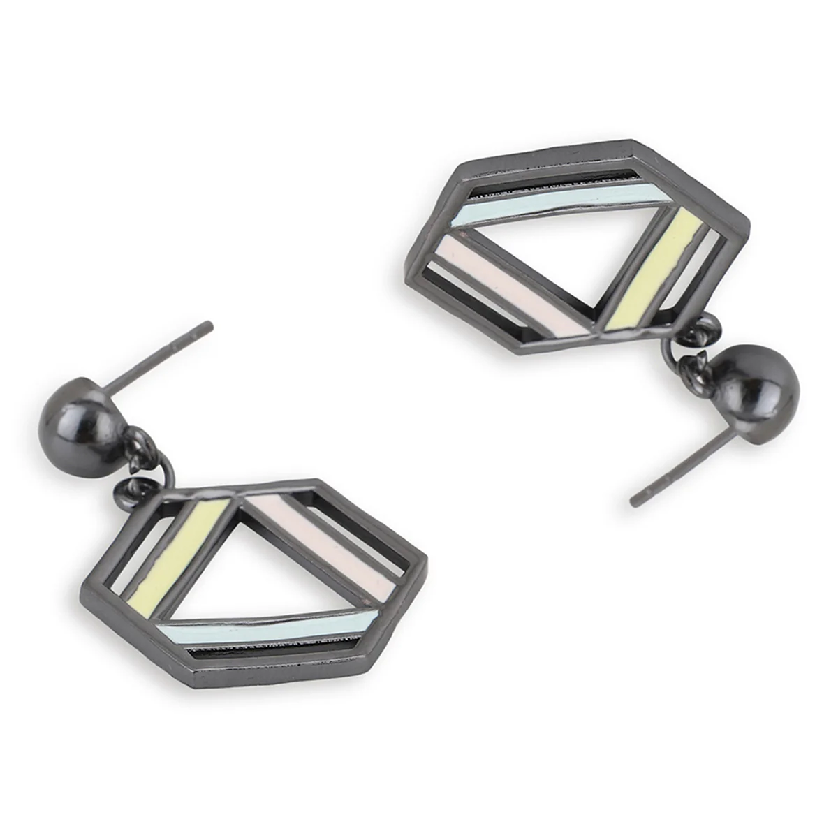 Benzene Black Rhodium Brass Earrings - Image 5