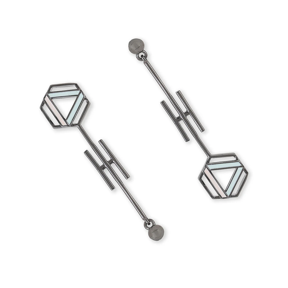 Benzene Black Rhodium Brass Earrings - Image 5