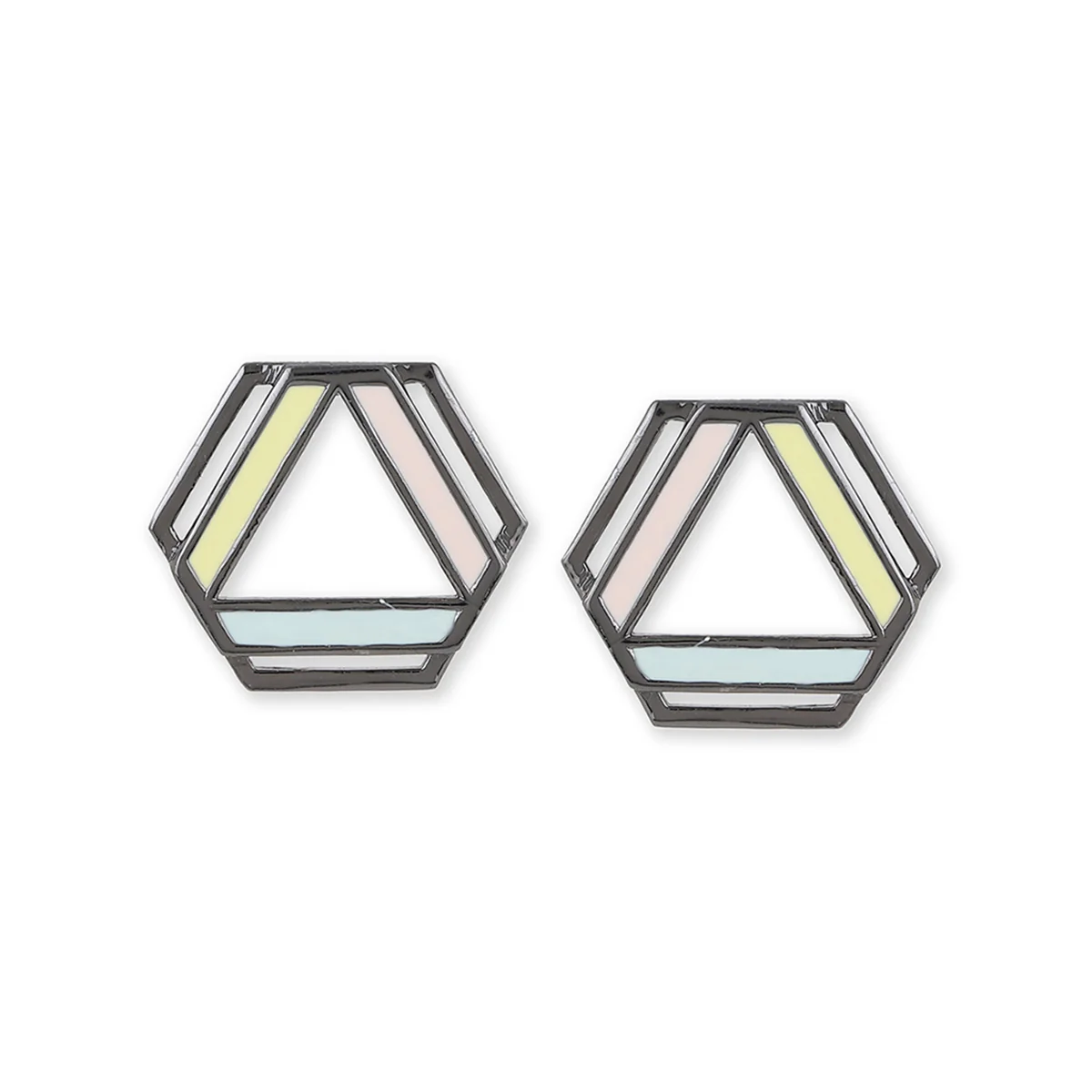 Benzene Black Rhodium Brass Earrings - Image 3