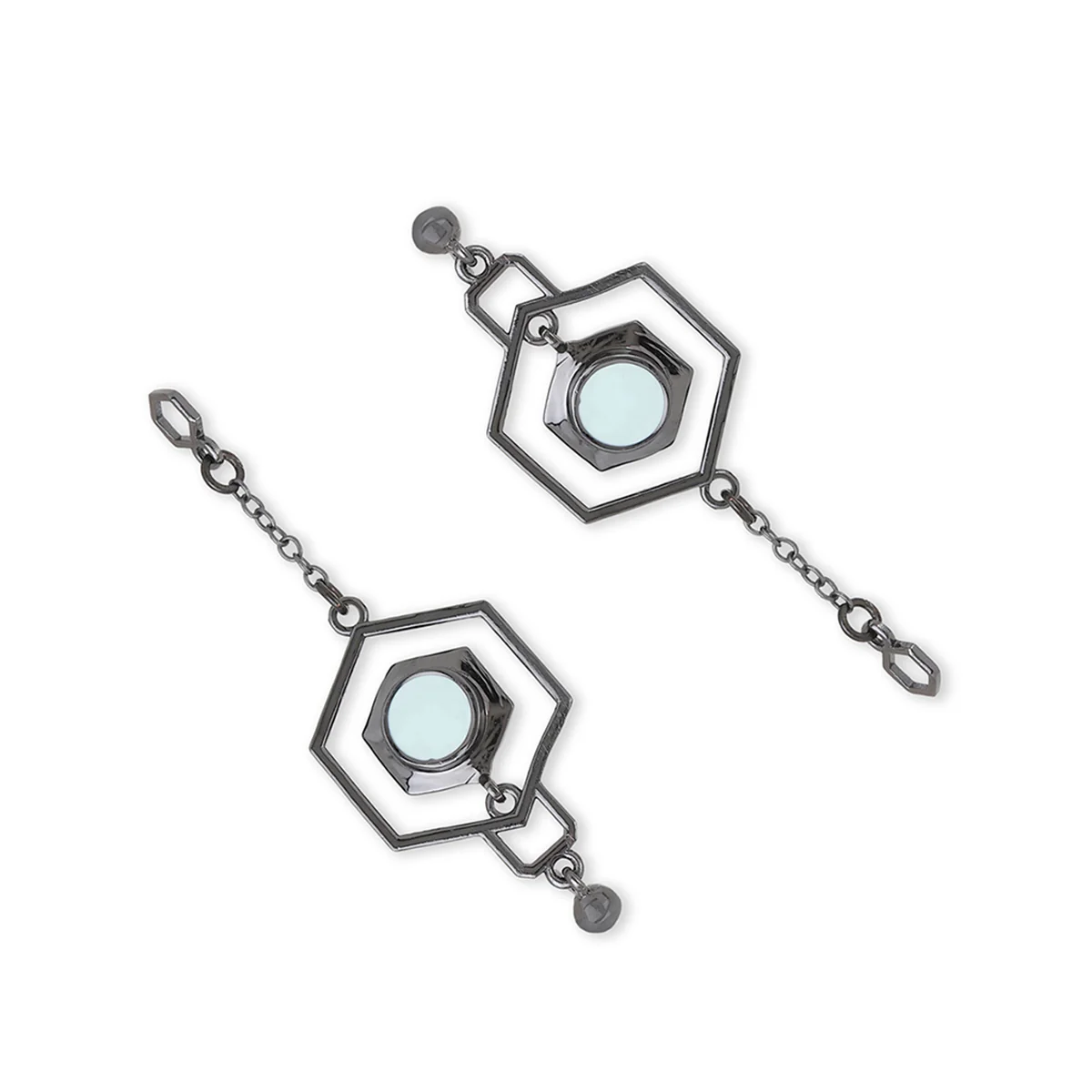 Benzene Black Rhodium Brass Earrings - Image 5
