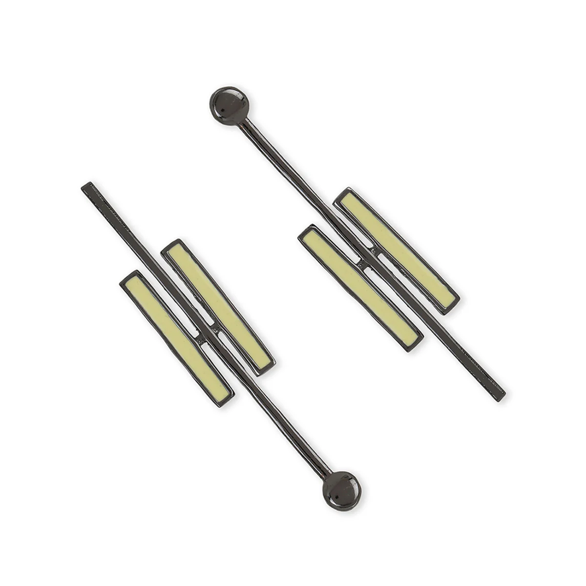 Benzene Black Rhodium Brass Earrings - Image 5