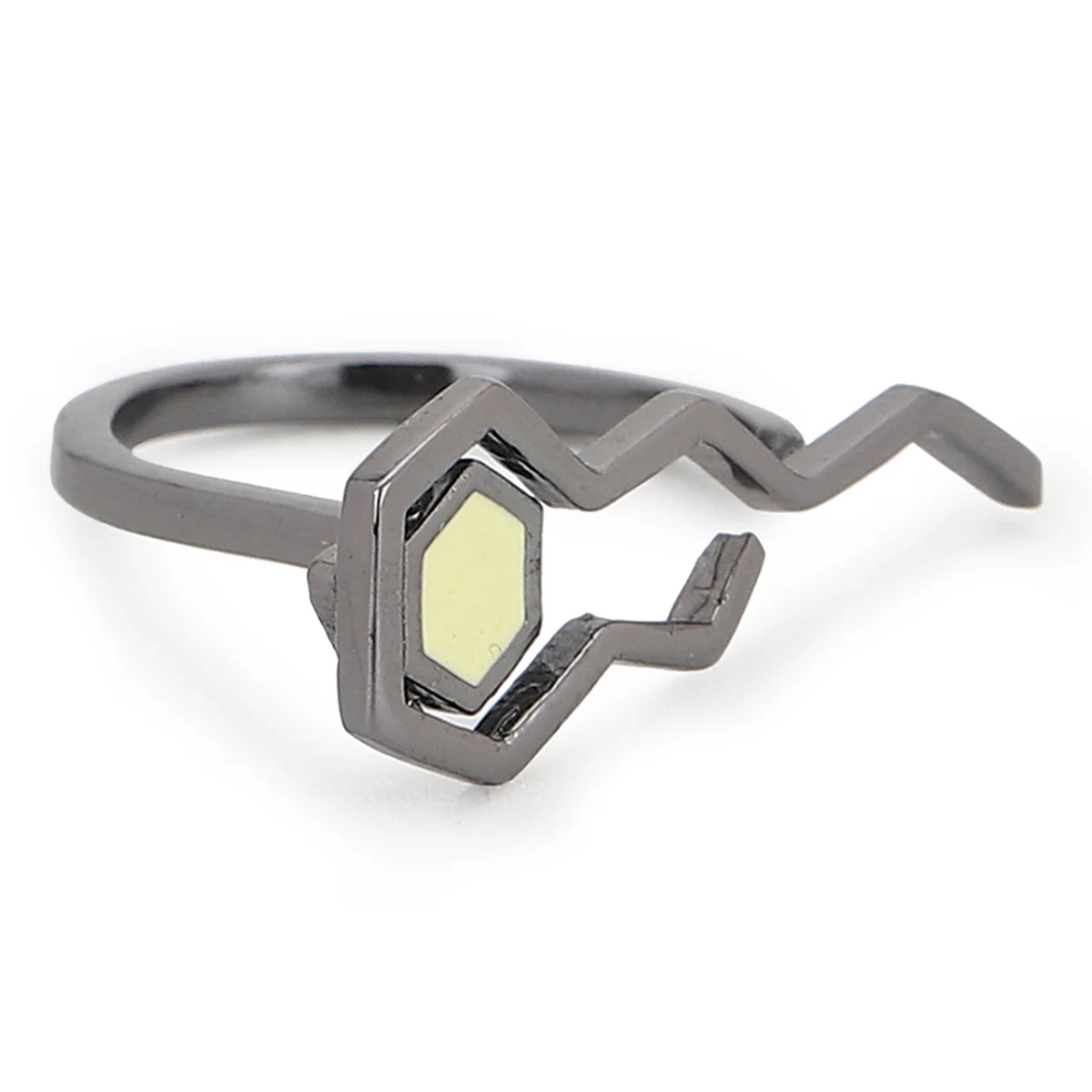 Benzene Black Rhodium Yellow Enamelled Ring - Image 3