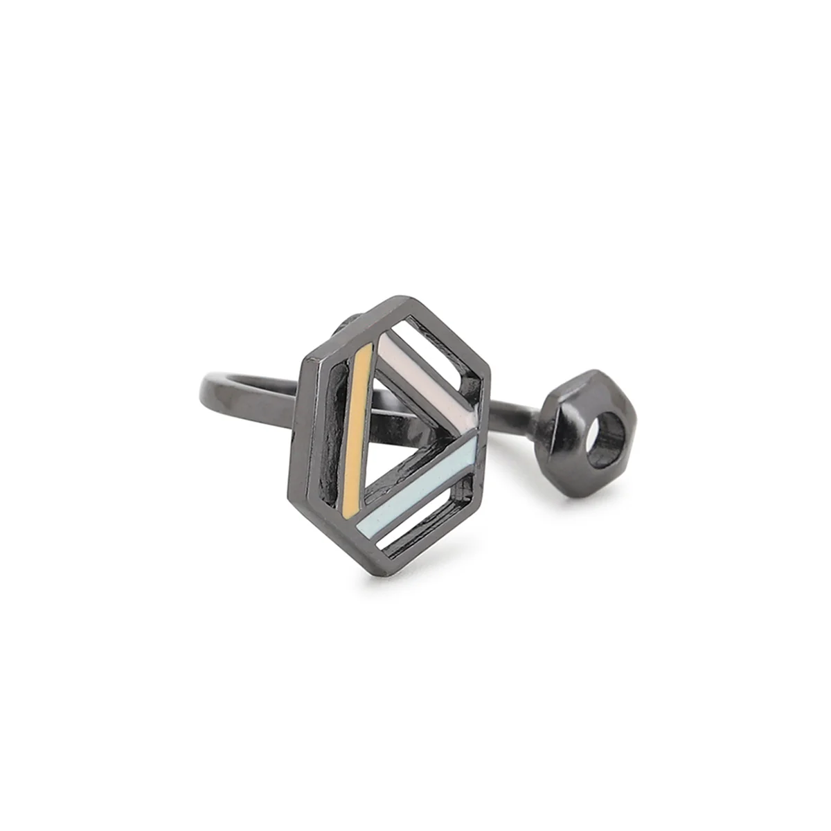 Benzene Black Rhodium Brass Ring - Image 3