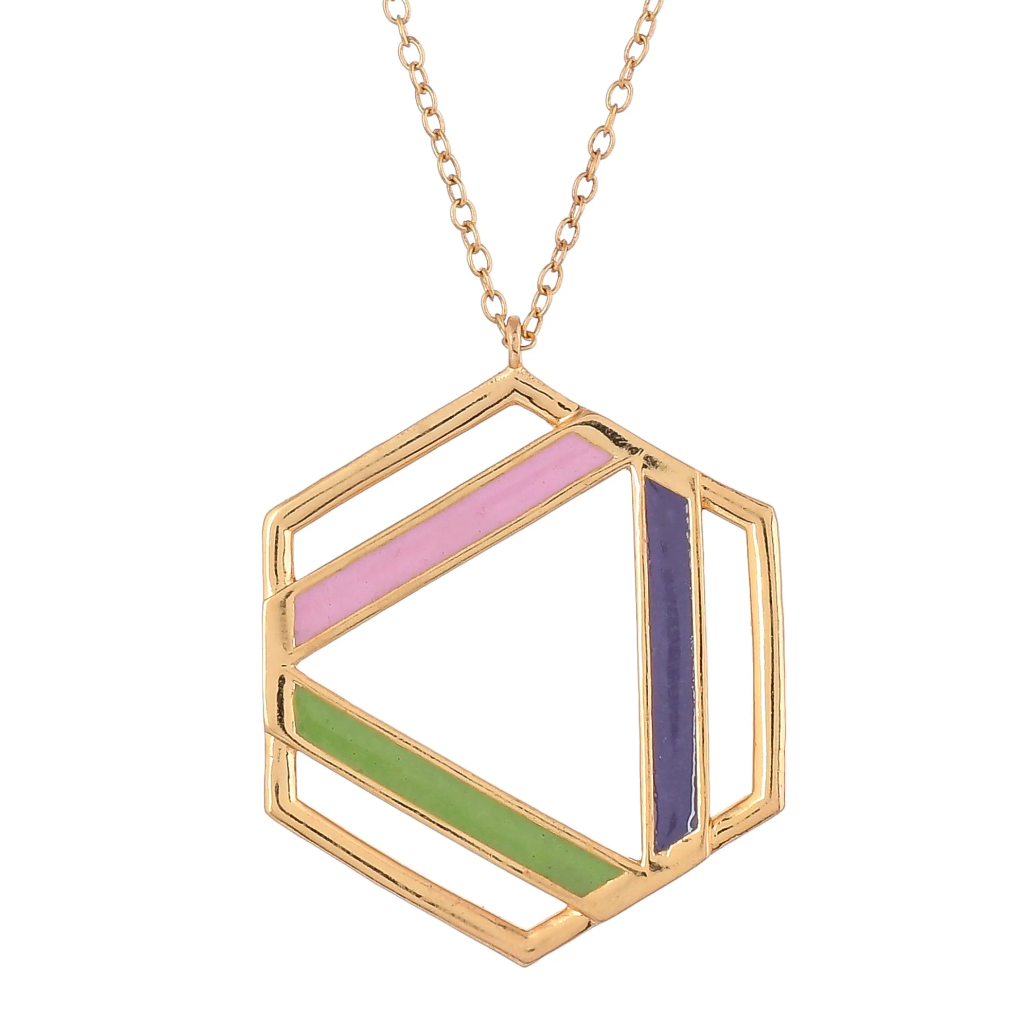 Benzene Enameled Large Pendant Long Necklace - Image 3