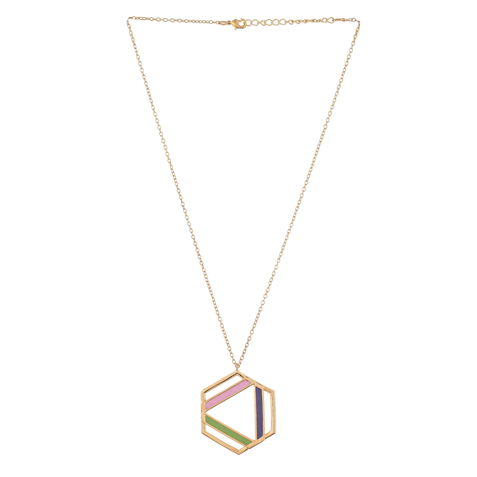 Benzene Enameled Large Pendant Long Necklace - Image 4