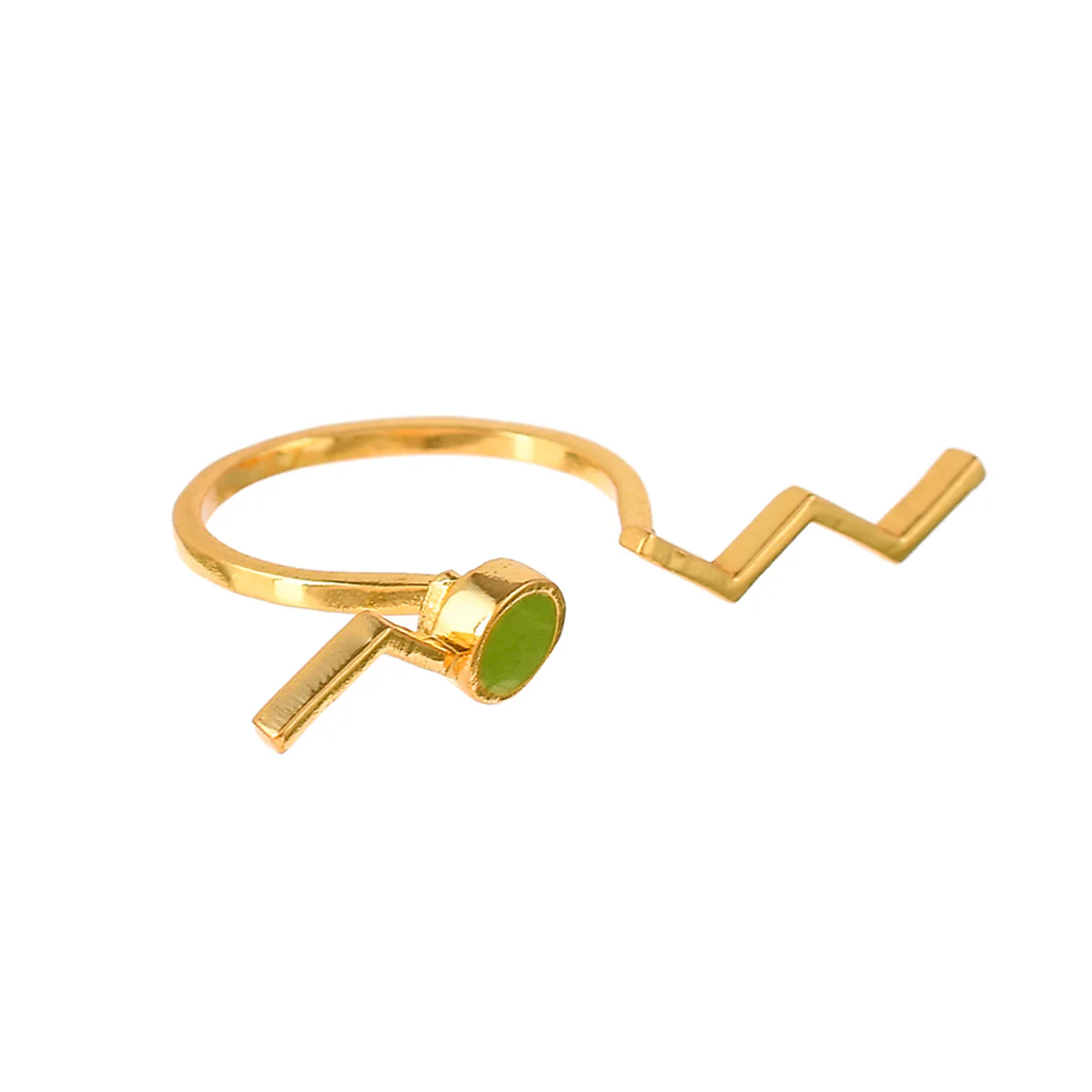 Benzene Gold Waves Enamelled Open Ring - Image 4