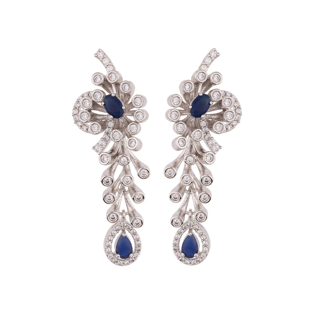 Bezel Casual CZ Gems Drop Earrings - Image 3