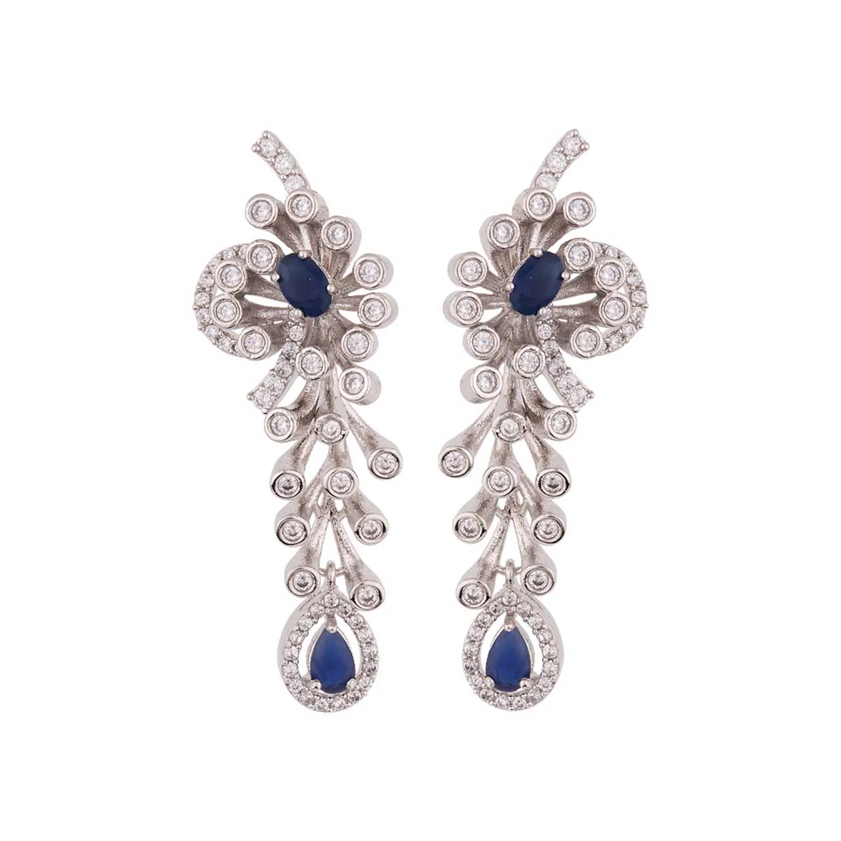 Bezel Casual CZ Gems Drop Earrings - Image 4