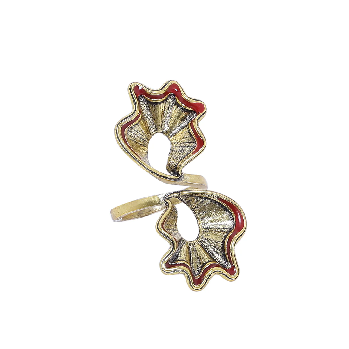Bharatnatyam Drape Dress Pleats Inspired Ring - Image 4