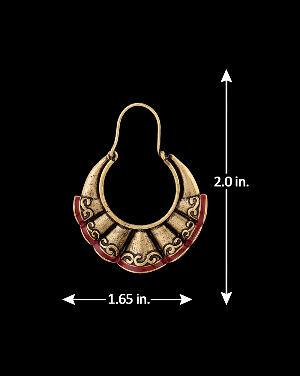 Bharatnatyam Drape Pleated Hoop Earrings - Image 5